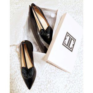 Black Matte Leather 2" Pointed Pumps - SIZE 7